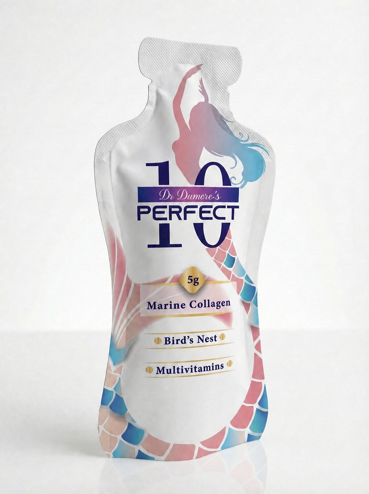 Perfect 10 Marine Collagen Hawaiian Pink Guava — 50 mL liquid marine collagen pouch