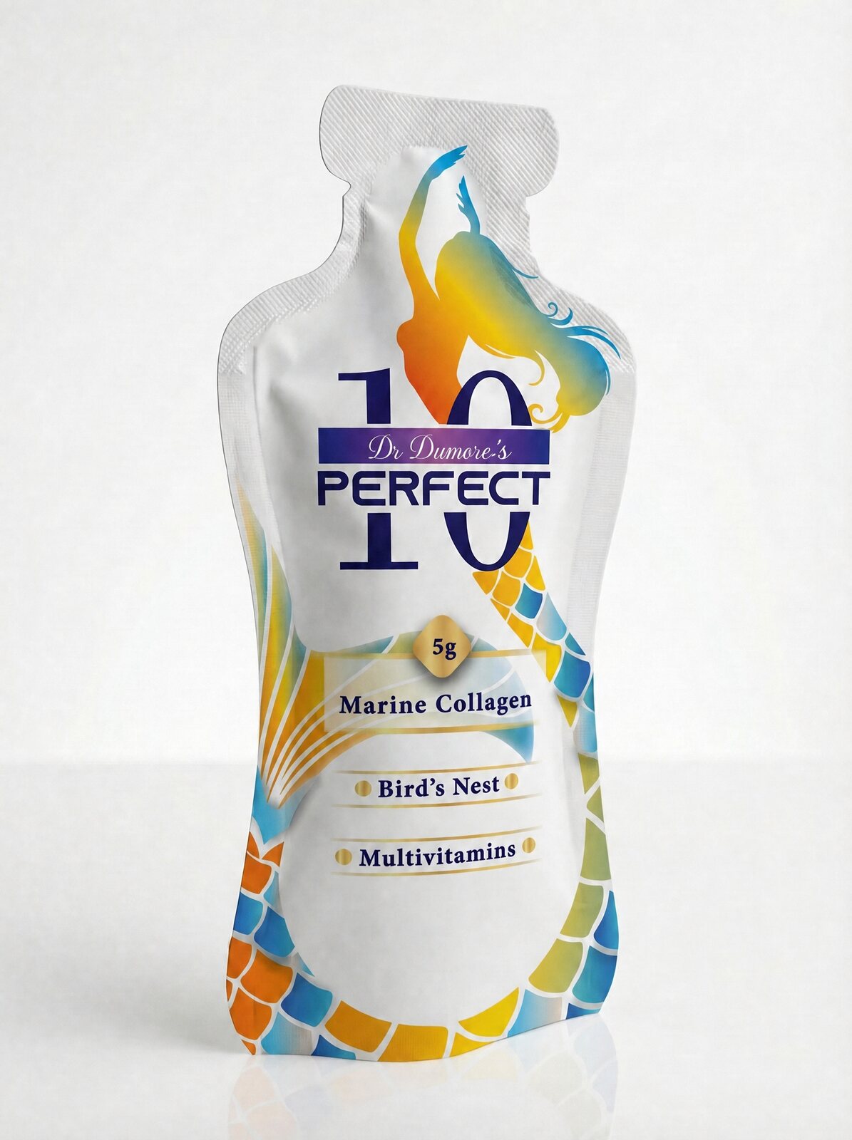 Perfect 10 Marine Collagen Mango — 50 mL liquid marine collagen pouch