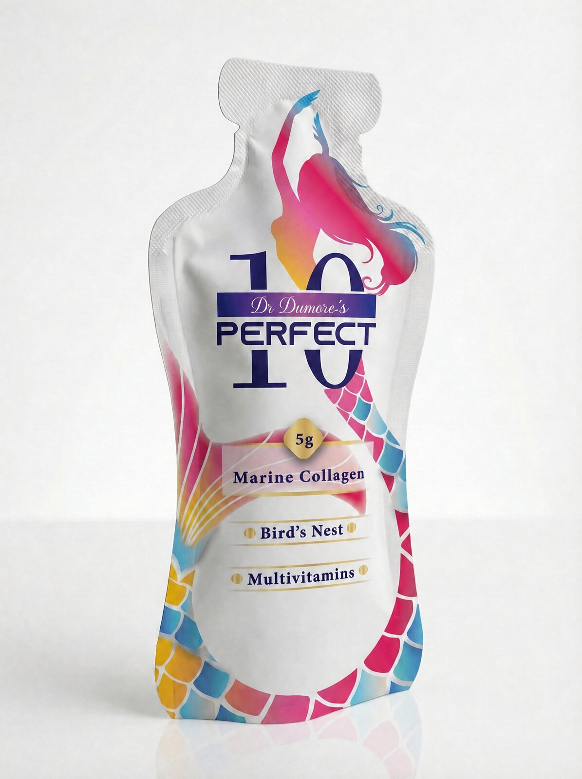 Perfect 10 Marine Collagen Passion Fruit — 50 mL liquid marine collagen pouch